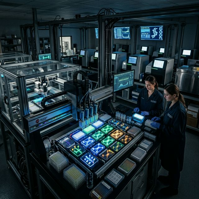 High-throughput oligo pool synthesis facility